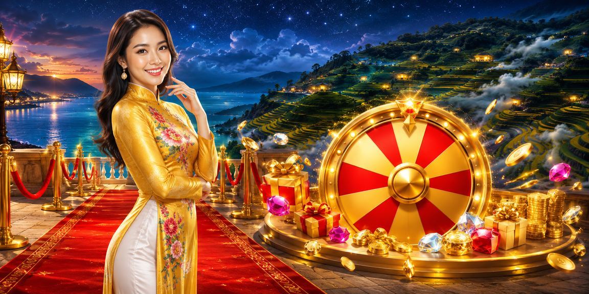 Người phụ nữ mặc áo dài tham gia chương trình quay số may mắn tại Sa Pa